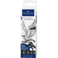 Faber-Castell liner Pitt Artist Pen Comic Black Set, (SB, 1.5, F, XS) color black (30337)