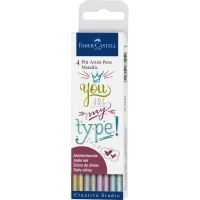 Faber-Castell liner Pitt Artist Pen Metallic M (1.5 mm) 4 colors (28940)