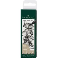 Faber-Castell liner set of capillary pens PITT Artist Pen black fineliner, 4 pcs (XS, S, F, M) black (25826)