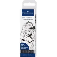 Faber-Castell liner set of capillary pens Pitt Artist Pens Manga Black, (B, F, S, XS) color black (25830)