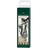 Faber-Castell liner set of capillary pens Pitt Artist Pens Manga Black, (B, F, S, XS) color black (32100)