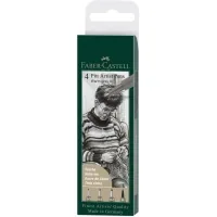 Faber-Castell liner set of capillary pens PITT ARTIST PEN 4 pieces (S, F, M, B) color warm gray IV (32102)