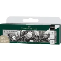 Faber-Castell liner set of capillary pens PITT Artist Pen black & white black/white 4 pcs of different diameters (28939)