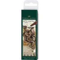 Faber-Castell liner set of capillary pens PITT ARTIST PEN (S, F, M, B) sepia color 4 pcs (15435)