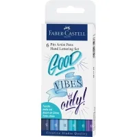 Faber-Castell liner set of capillary pens PITT ARTIST PENS Hand Lettering Set 6 colors shades of blue (28983)