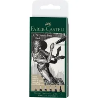Liner Faber-Castell set of capillary pens PITT ARTIST PEN color black 6 pcs. (XXS, XS, S, F, M, 1.5) (32101)