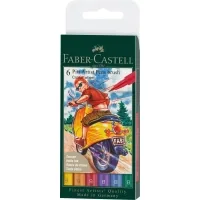 Liner Faber-Castell set of capillary pens PITT Artist Pens Brush, 6 colors (32105)
