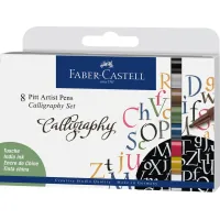Faber-Castell liner set of capillary pens for calligraphy PITT Calligraphy 8 colors (28953)