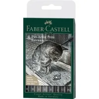 Faber-Castell liner set of capillary pens Pitt Artist Pens Black & Gray, 8 pieces black and gray (32103)