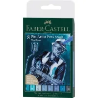 Liner Faber-Castell set of capillary pens of brushes PITT Artist Pens Brush The Blues, 8 colors (32113)