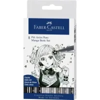 Faber-Castell liner set of capillary pens Pitt Artist Pens Manga Basic Set 8 pcs. (gray shades + black) (23899)