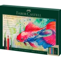 Colored pencils Faber-Castell AlbrechtDrer 17 colors with accessories in a cardboard gift box (217552) (33027)
