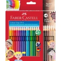 Colored pencils Faber-Castell GripSkin tones watercolor 18 colors + 6 pcs of different shades of skin (112819) (32522)