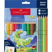 Colored pencils Faber-Castell Color Grip, watercolor, 18 colors + 3 metallic and 3 neon (32478)