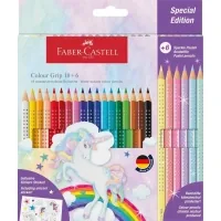 Colored pencils Faber-Castell Color Grip Unicorn, watercolor, 18 colors + 6 pastels (201543) (32324)