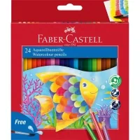 Faber-Castell watercolor pencils, 24 colors + brush in a cardboard box (114425) (1408)