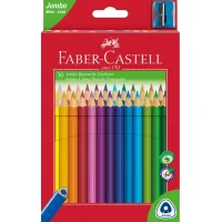 Colored pencils Faber-Castell JUMBO Triangular Junior, 30 triangular colors + sharpener, 116530 (12392)
