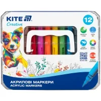 Art marker Kite set acrylic markers with liquid ink, 12 colors (K-1161)