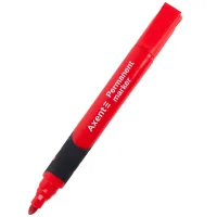 Axent Permanent Comfort Grip Marker 2542-A, 2mm Round Red (2542-06-A)