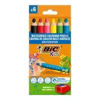 Bic Multisurface colored pencils, 6 pcs + sharpener (bc515220)