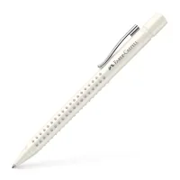 Ручка кулькова Faber-Castell автоматична Grip 2010, корпус білий, стрижень синій М (0.7 мм) (32029)