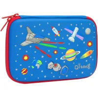 Пенал Cool For School з тисненням 1 відділення Блакитний (QT-5661-Blue)