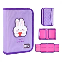 Пенал Yes твердий одинарний з двома клапанами Cute Bunny HP-04 (533740)