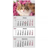 Календар Axent настінний квартальний 2027 р.,3 пр. Cats 3 (8803-27-9-A)