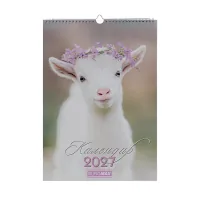 Buromax wall calendar A3 2027 year, 1 spring, Cute goat (BM.210601)