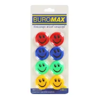 Magnet Buromax set Smiley colored, 30 mm, 8 pcs. in a package (BM.0032)