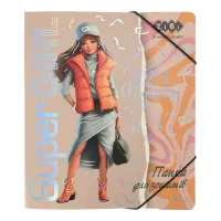 Folder for notebooks ZiBi SUPER GIRL, cardboard, on rubber B5 (200 x 230 mm) (ZB.14990-10)