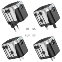 Мережевий фільтр живлення HOCO AC5 1 роз, 2 USB, 1,5м, Black/Gray (AC5ABG)