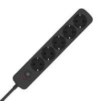 Мережевий фільтр живлення ColorWay CCA-3G1MM 5 розеток, 2m Black (CW-PSEA1052BK)