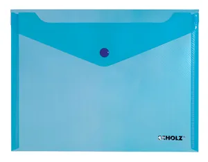 Папка-конверт на кнопці А4 "SCHOLZ" /03500/ проз. Синя (12/240)