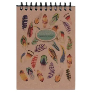 Notepad A6/80 "KRAFT" "Etching" /KF6180K/ ##, spiral on top. with perf., white block (5/120)