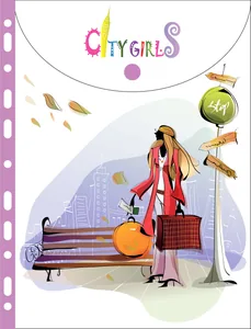 A4 velcro envelope folder with vertical perforation. "Leo" /490719/ L6003 "City girls" (1/12/240/480)