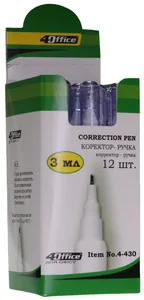 Коректор-ручка мет. "4OFFICE" /4-430/ 3 мл. (12/120)