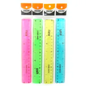 Ruler 20 cm sq. "JO" /0263-20/XNB-0022/ "Flex" silicone flexible, transparent colored (1/48)