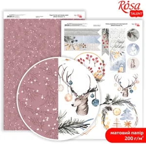 Design paper double-sided matte "Rosa Talent" /5318072/ "Winter Dreamer" 8, 21*29.7 cm, 200g/m2 (5)
