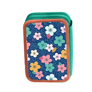 TV case "SMART" /532843/ 2 dept. HP-01 "Flowers melody", blue/coral (1/48)