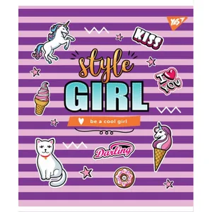 Зошит уч. "YES" 24арк.# /764304/ "STYLE GIRL" мат. ВДЛ+софт-тач+глітер (10/160)