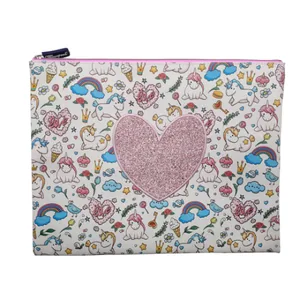 School folder with zipper A4+ "Bourgeois" /WB-1945-A4/ "Heart" soft, 1 compartment, PU (1/60)