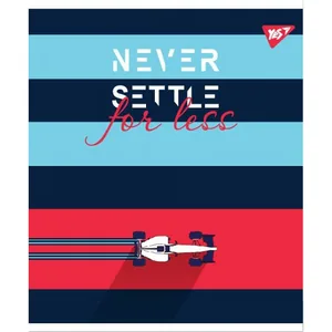 Notebook A4/48 # clip "YES" /764418/ "Never Settle" irid. + soft touch (3/60)