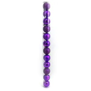 Set of Christmas balls "JO" /DSCN0918-6_12/ tube "Holiday" Purple, 6cm,/12 pcs., PVC