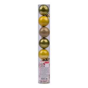 Set of Christmas balls "Yes! Fun" /973573/ d-4cm, 7 pcs./pack, olive-3, pear-2, linen-2; pearl (1/168)