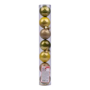 Set of Christmas balls "Yes! Fun" /973580/ d-5cm, 7 pcs./pack, olive-3, pear-2, linen-2; pearl (1/96)