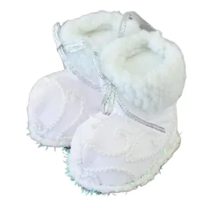 New Year pendant "Yes! Fun" /973458/ "Boots", white, h-6 cm (1/288)