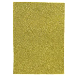 Flexica (foamiran) "JO" /17GLKA4-056/ EVA 1.7mm A4 GLITTER with glue "Golden" 10 pcs/pack (1/96)