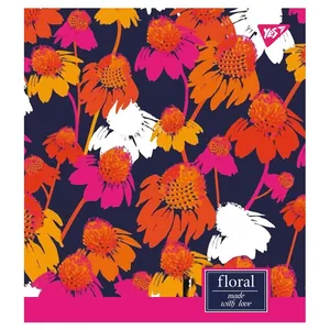 Student's notebook "YES" 18 sheets # /765183/ "Floral explosion" neon+soft-touch (10/200)