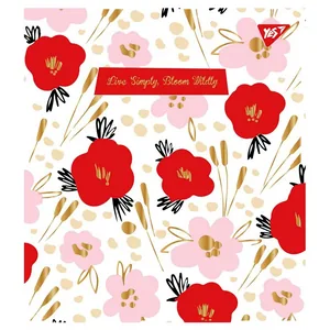 Student's notebook "YES" 24 sheets == /765262/ "Wild bloom" foil gold+soft-touch+UV selection. (10/160)